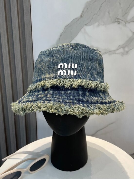 Miu Miu Jewelry - Miu Miu Washed Soft Denim Bucket Hat (Unisex)